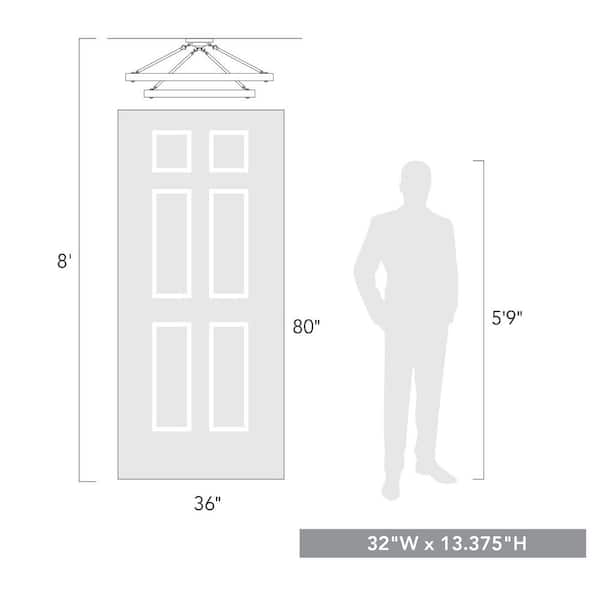 Castile 32 in. 15-Light Matte Black Semi-Flush Mount