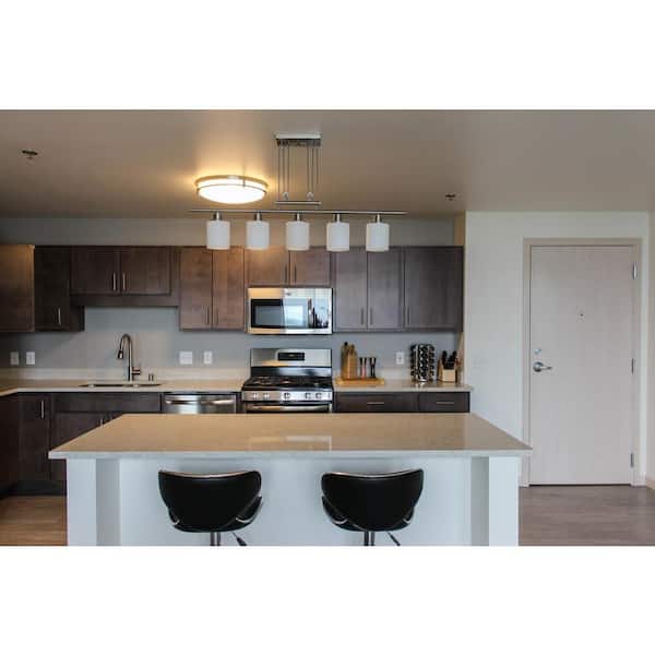 Ripon 14-1/2 in. Satin Nickel Integrated LED Ceiling Flush Mount Light