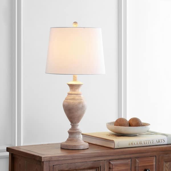 Kyler 27.5 in. Brown Wood Finish Table Lamp