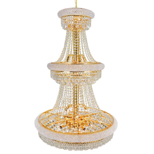 Empire 32 Light Down Chandelier With Gold Finish