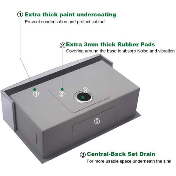 Brushed Nickel 16 Gauge Stainless Steel 33 in. Single Bowl Farmhouse Apron Kitchen Sink with Bottom Grid