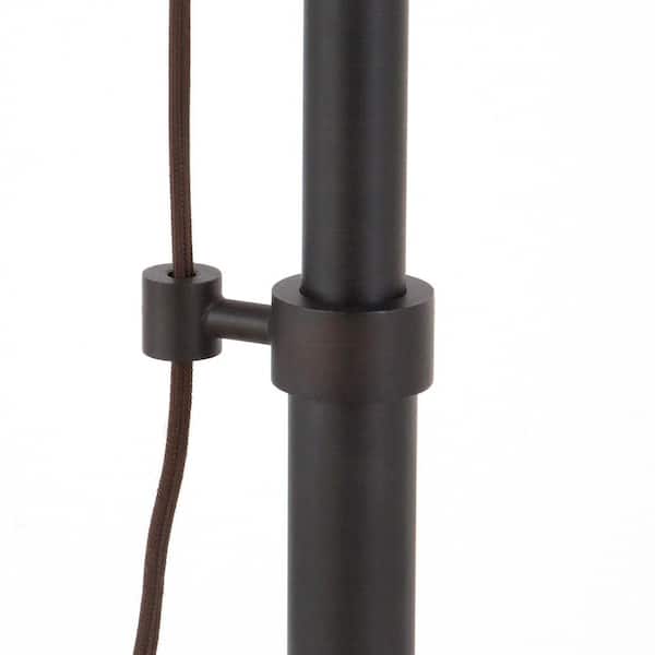 Descartes 29 in. Blackened Bronze Wide Brim Table Lamp with Pulley System