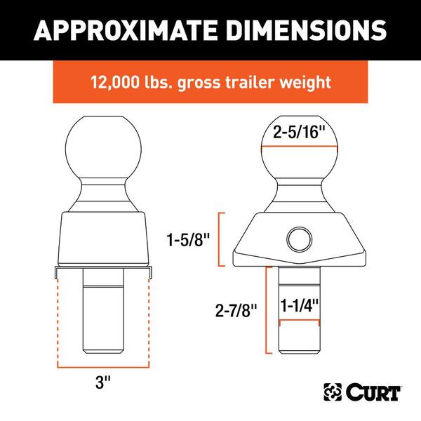 RockerBall 2-5/16 in. Cushion Hitch Ball (1-1/4 in. Shank, 12,000 lbs., Packaged)