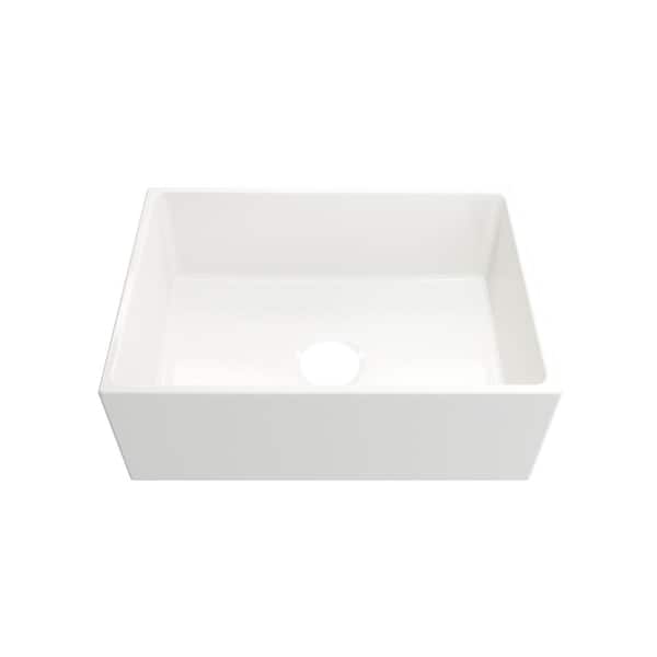 Farmhouse Apron-Front Fireclay 27 in. Single Bowl Kitchen Sink in White with Bottom Grid
