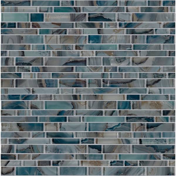 Night Sky Interlocking 11.81 in. x 11.81 in. x 8mm Glass Mesh-Mounted Mosaic Tile (9.7 sq. ft. / case)