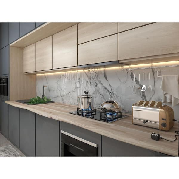 8 ft. L x 25.5 in. D, Unfinished Acacia Butcher Block Standard Countertop, with Live Edge