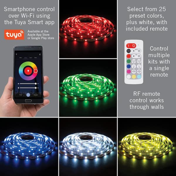 RibbonFlex Home 16 ft. RGB Plus W Smart LED Tape Light Kit