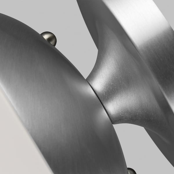 Leo 1-Light Satin Aluminum Semi-Flush Mount with White Glass