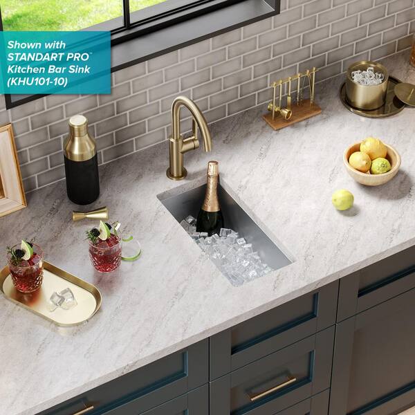 Oletto Single-Handle Kitchen Bar Faucet in Spot Free Antique Champagne Bronze