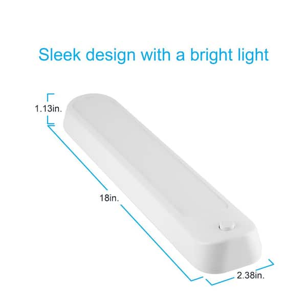 Battery-Operated 18 in. LED White Under Cabinet-Light Bar (6-Pack)