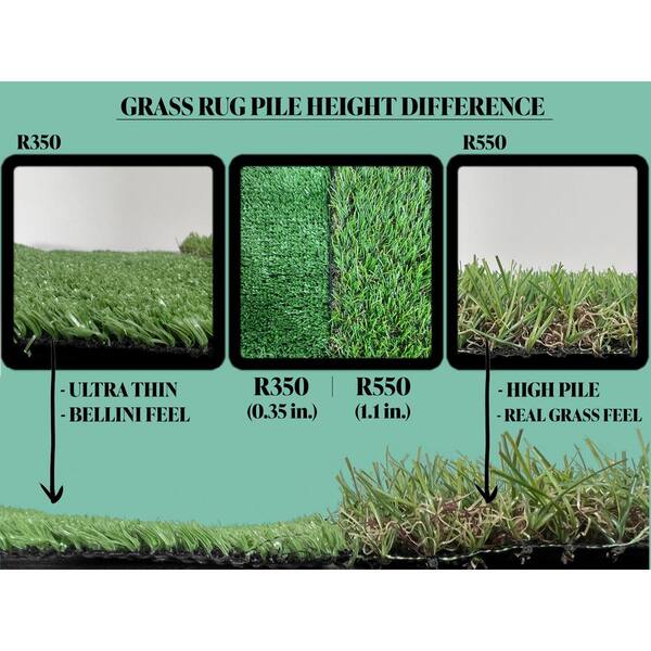 Evergreen Collection 7 ft. x 10 ft. Green Artificial Grass Rug