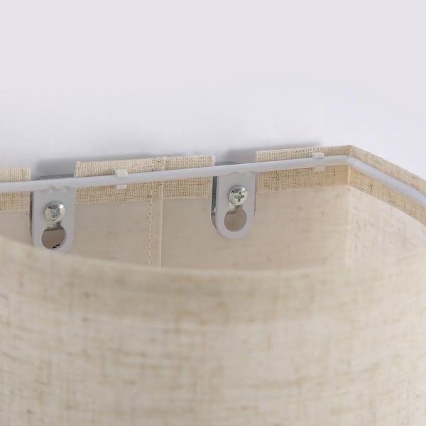 1-Light Off-White Fabric Round LED Wall Sconce Wall Light with Bulb (2-Pack)