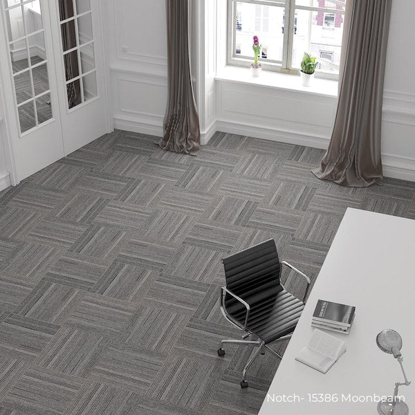 Notch Gray Residential 19.68 in. x 19.68 Peel and Stick Carpet Tile (8 Tiles/Case)21.53 sq. ft.