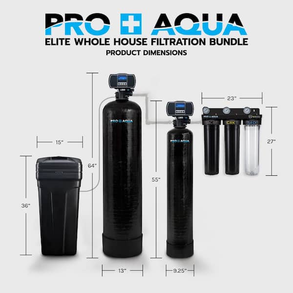 Whole House Well Water Filter System and Water Softener Bundle for Iron, Sulfur Odor, Sediment, Hardness Removal
