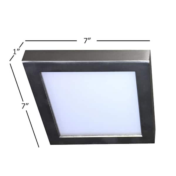 7 in. 1-Light Brushed Nickel LED Flush Mount