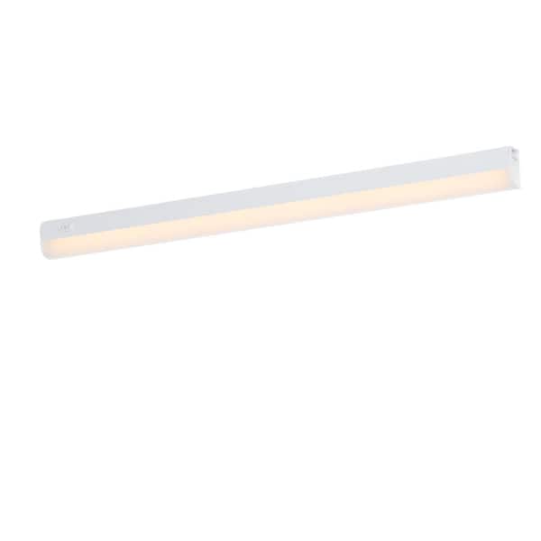 24 inch Linkable Plug In LED Under Cabinet Strip Light 3-Step Dimming Switch Low High Intensity Soft White 3000K
