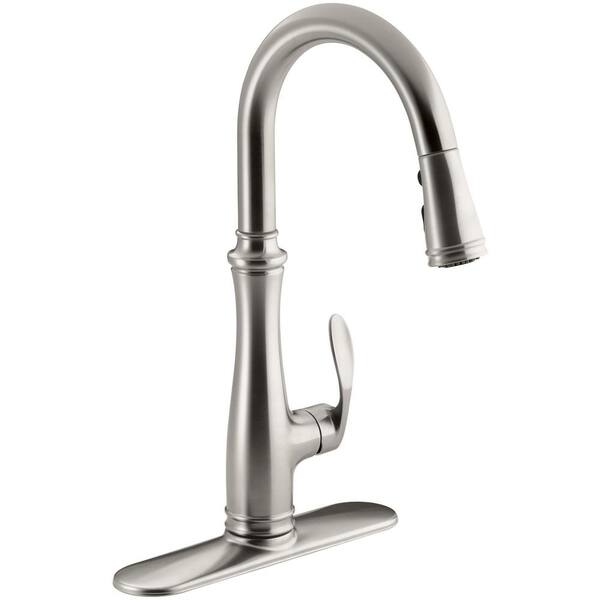 Lyric All-in-One Farmhouse Apron-Front Stainless Steel 34 in. Single Bowl Kitchen Sink with Bellera Kitchen Faucet