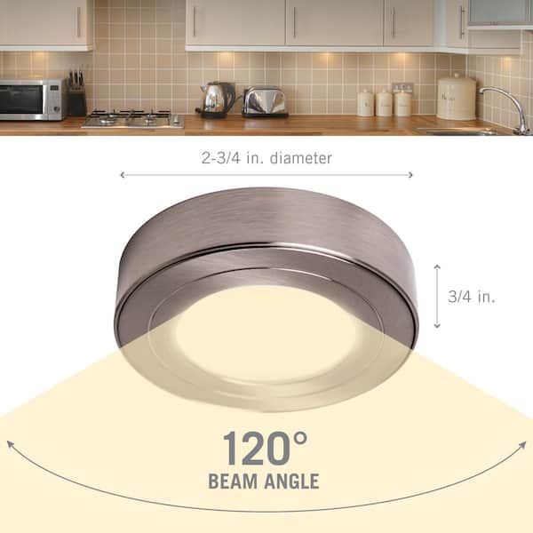PureVue Tunable LED Undercabinet Puck Light, CCT 2700K - 5000K, Matte White