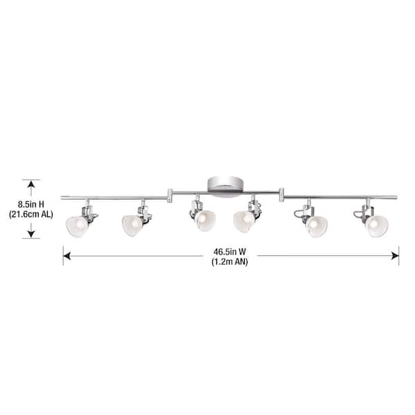 6-Light 4 ft. Chrome Integrated LED Track Lighting Kit