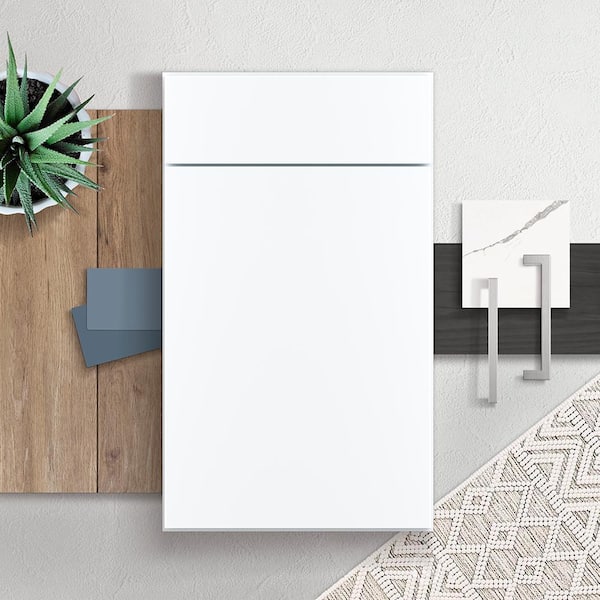 Designer Series Edgeley Assembled 30x34.5x23.75 in. Sink Base Kitchen Cabinet in White