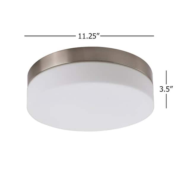 11.25 in. 1-Light Brushed Nickel LED Flush Mount