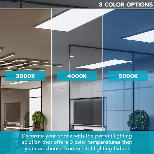 24 in. x 48 in. 5000 Lumens Integrated LED Panel Light 50-Watt 3 Color Selectable Damp Rated UL-Listed