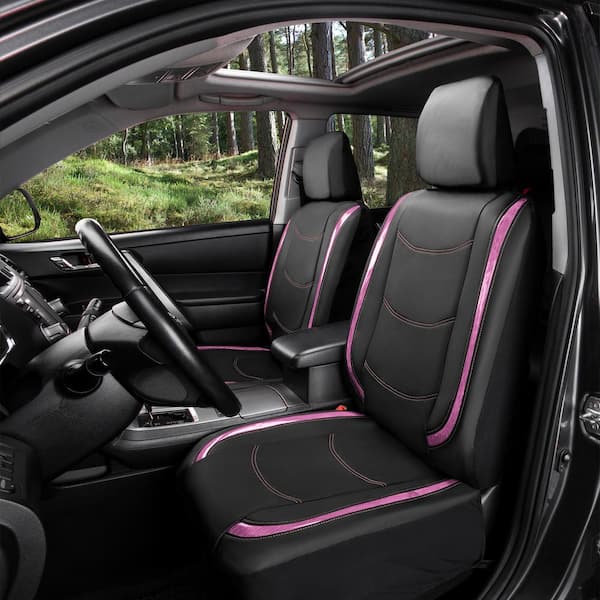 Galaxy13 Metallic Striped Deluxe Leatherette 47 in. x 23 in. x 1 in. Full Set Seat Covers