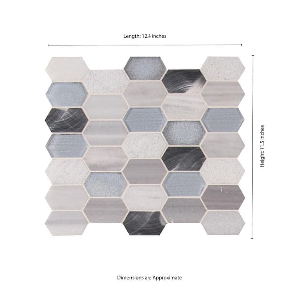 Harlow Picket 11.5 in. x 12.4 in. x 8 mm Textured Multi-Surface Mesh-Mounted Mosaic Tile (9.9 sq. ft./Case)