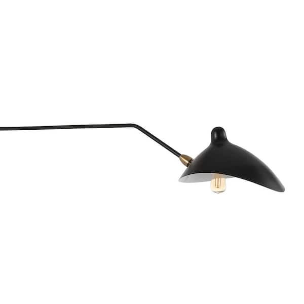 Frank 8.5 in. Black Iron Retro LED Swing Wall Sconce