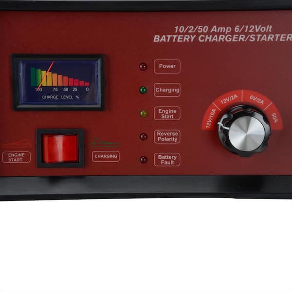 4.5 ft.12-Volt Car-To-Car Battery Booster with Engine Start and Heavy-Duty Copper Plated Clamps, Built-in Amp Meter