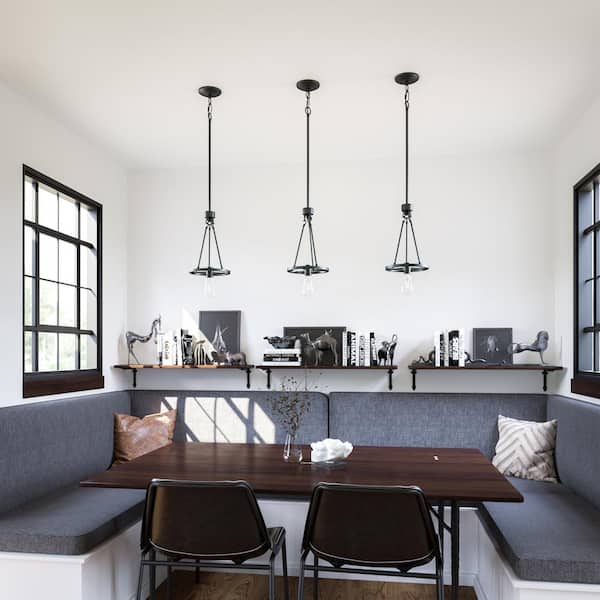 Stratton 1-Light Black Mini Pendant with No Shade