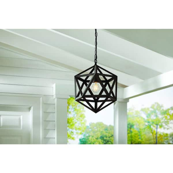 1-Light Bronze Outdoor Pendant Light (Bulb Included)