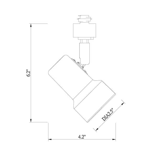1-Light White Integrated LED Linear Track Lighting Mini Step Head