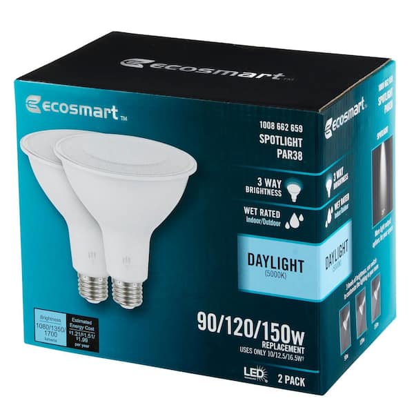 90/120/150-Watt Equivalent PAR38 3-Way Dimmable Spot LED Light Bulb Daylight (2-Pack)