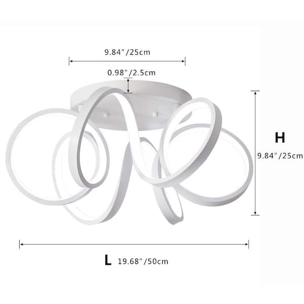 Modern 19.7 in. 1-Light Creative Design 40-Watt LED Flush Mount Ceiling Lighting