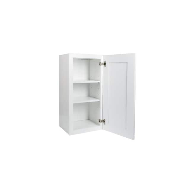 Ready to Assemble 12x36x12 in. Shaker 1 Door Wall Cabinet with 2-Shelf in White