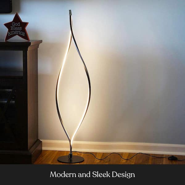 Twist 43 in. Black Spiral LED Floor Lamp