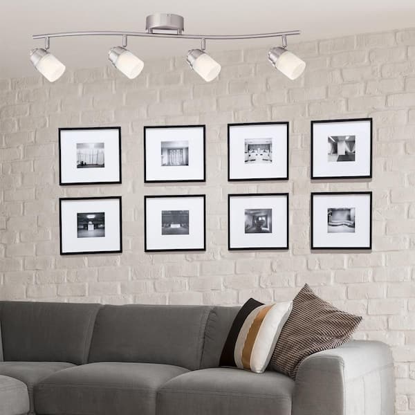 2.6 ft. 4-Light Brushed Nickel Integrated LED Track Lighting Kit