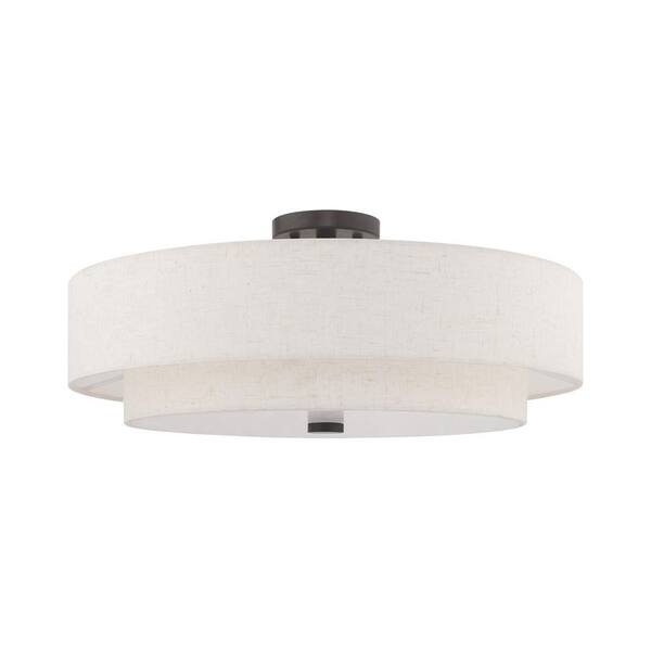 Somerhill 5 Light English Bronze Semi Flush Mount
