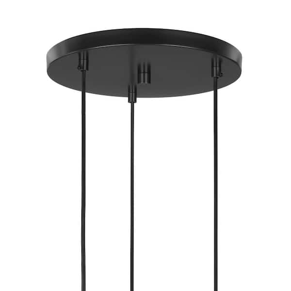 Regan 3-Light Espresso Pendant Hanging Light with Clear Glass Shades, Industrial Kitchen Pendant Lighting