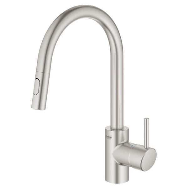 Concetto Single-Handle Pull-Out Sprayer Kitchen Faucet 1.75 GPM in Super Steel Infinity