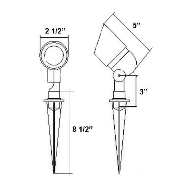 Low Voltage Black Outdoor Landscape Directional Bullet Spot Light