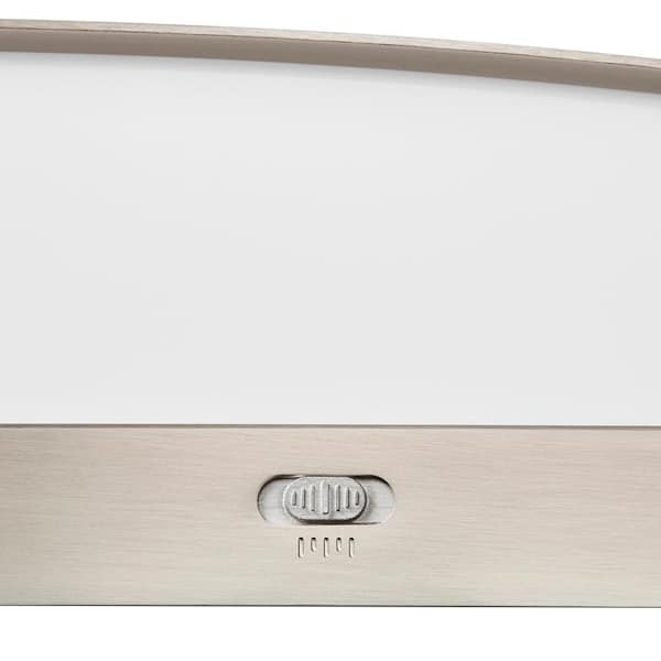 Woodbury 24.6 in. 1-Light Brushed Nickel Integrated LED Bathroom Vanity Light Bar with Frosted Acrylic Shade