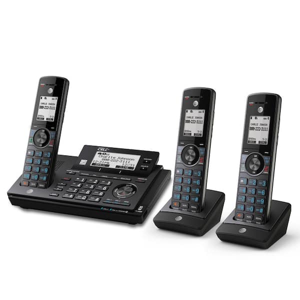 3-Handset DECT 6.0 Expandable Cordless Phone with Answering System and Connect to Cell and Smart Call Blocker