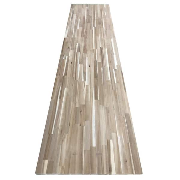 8 ft. L x 25 in. D Unfinished Acacia Butcher Block Countertop in With Standard Edge
