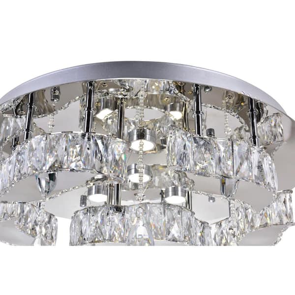 Cascata LED Flush Mount With Chrome Finish
