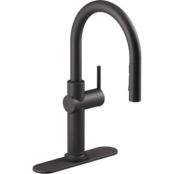 Crue Single-Handle Pull-Down Sprayer Kitchen Faucet in Matte Black