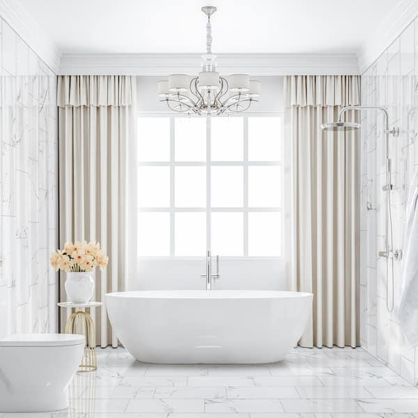 Carrara 12 in. x 24 in. Polished Porcelain Stone Look Floor and Wall Tile (16 sq. ft./Case)