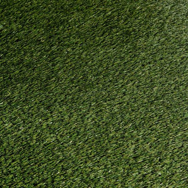 69 oz. 7.5 ft. x 9 ft. Field/Olive Green Artificial Grass Rug