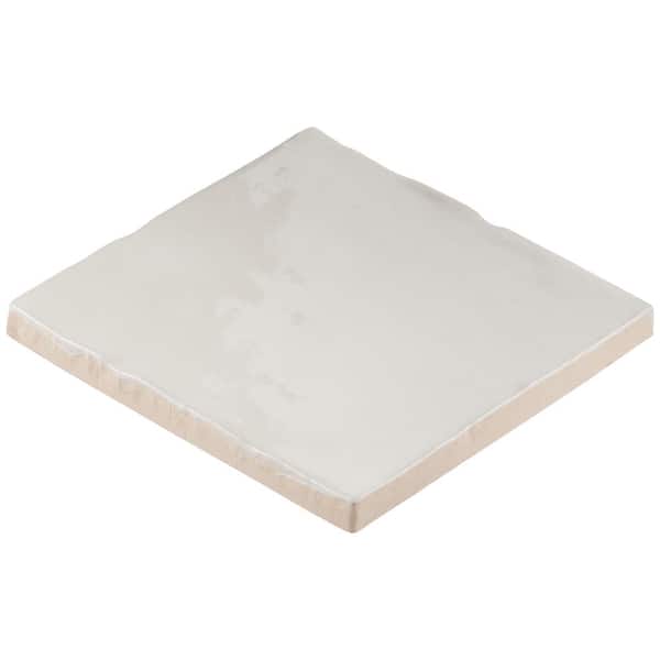 Kingston White 4 in. x 4 in. Glazed Ceramic Wall Tile (5.38 sq. ft./case)